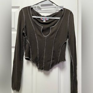 Cropped urban outfitter long sleeve top